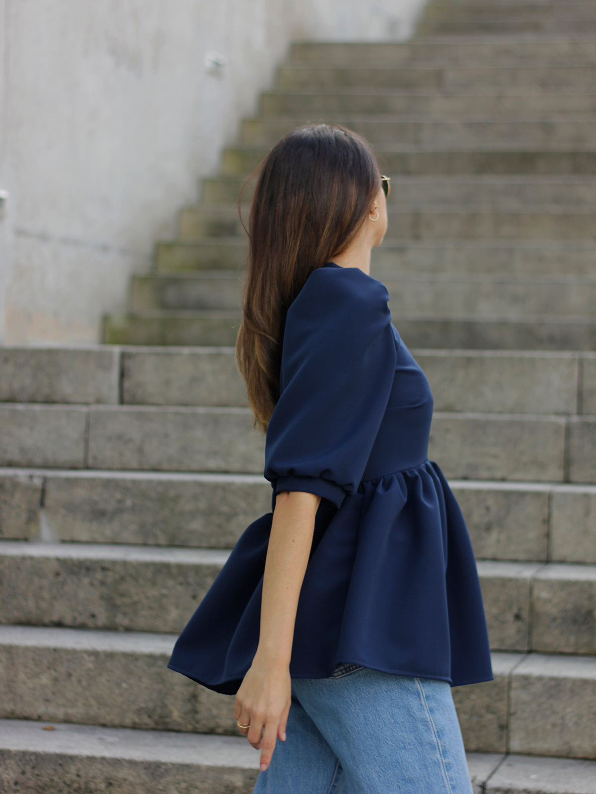 Mary Blouse | Navy Blue