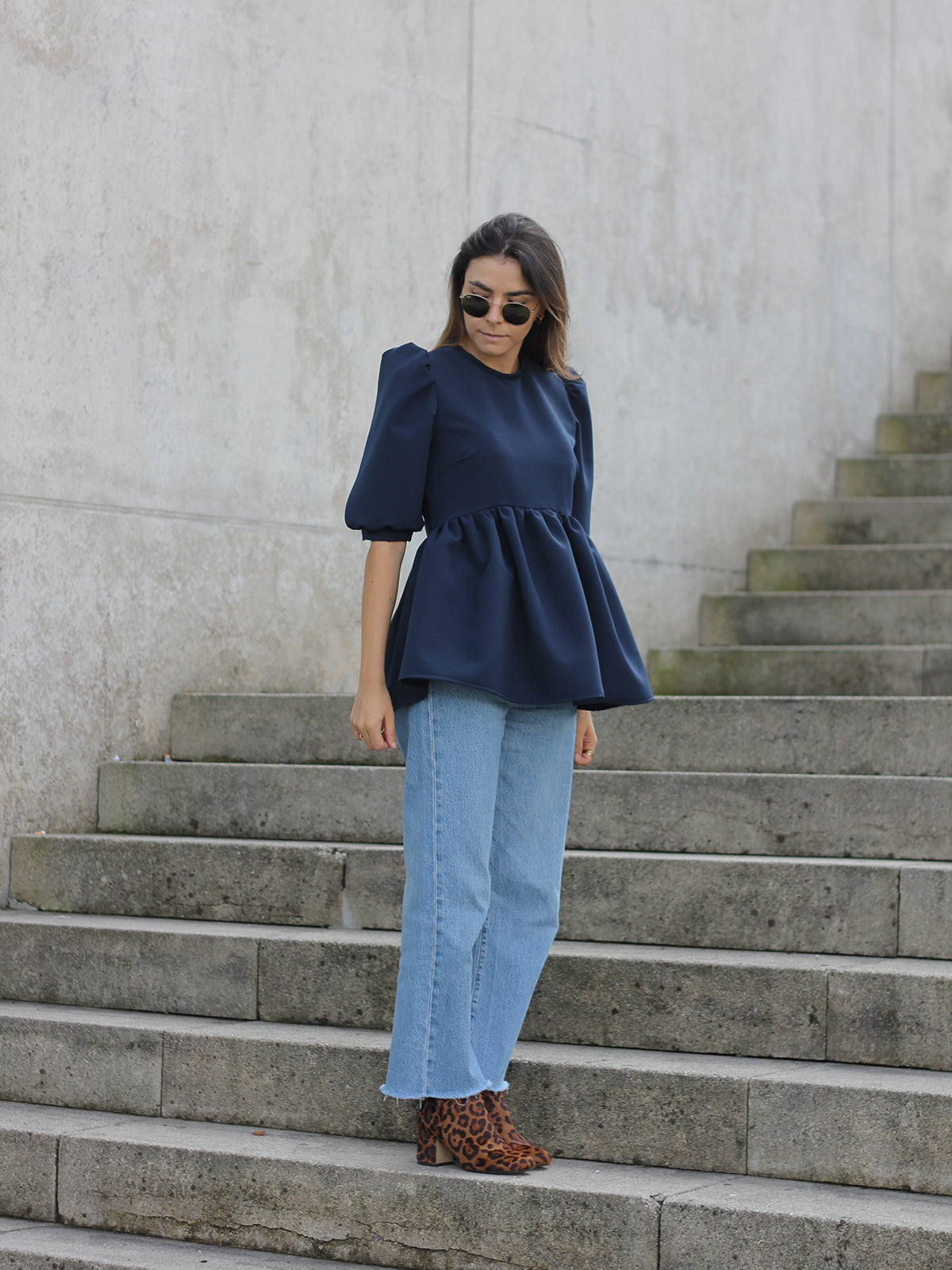 Mary Blouse | Navy Blue