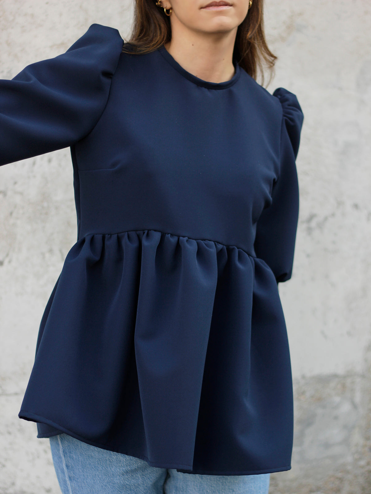 Mary Blouse | Navy Blue